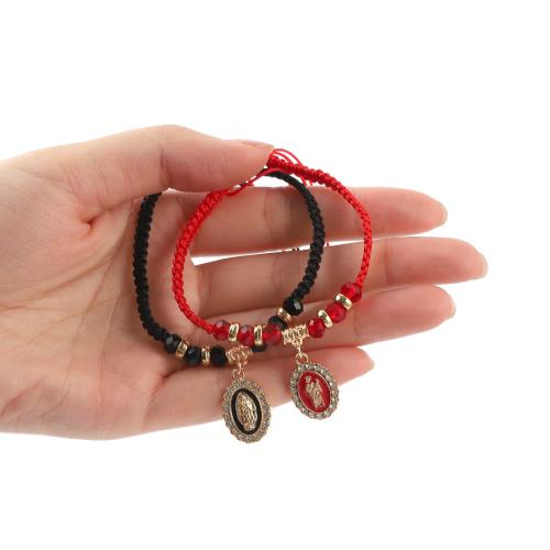 Tibetan Style Bracelet, with Polyamide, plated, Unisex & different styles for choice & enamel & with rhinestone, more colors for choice, nickel, lead & cadmium free, Length:18-26 cm, Sold By PC