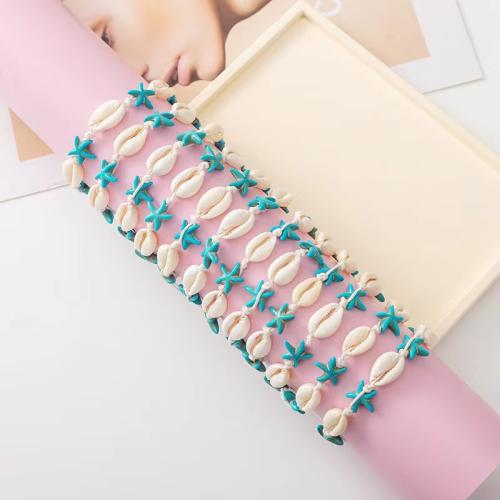 Shell Jewelry Bracelet, with Polyamide & turquoise, Unisex & different styles for choice, more colors for choice, Length:18-26 cm, Sold By Set