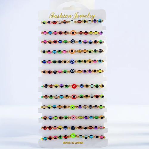 Evil Eye Jewelry Bracelet, Resin, with Polyamide, for woman, mixed colors, Length:18-26 cm, Sold By Set