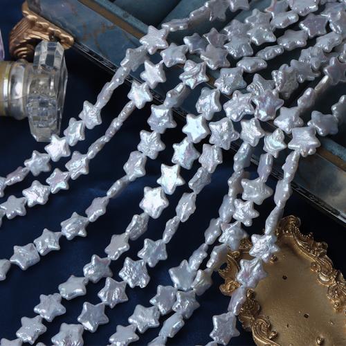 Natural Freshwater Pearl Loose Beads, Star, DIY, white, 11-12mm, Sold Per Approx 36 cm Strand