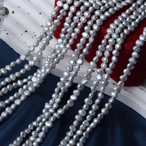 Cultured Baroque Freshwater Pearl Beads, DIY, grey, 4mm, Sold Per Approx 36 cm Strand