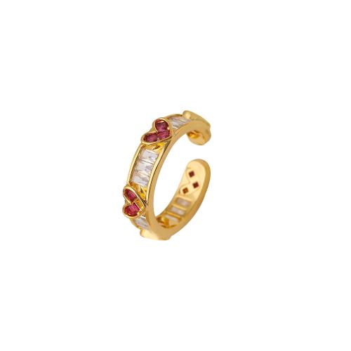 Cubique anneau en laiton Circonia Micro Pave, bijoux de mode & pavé de micro zircon & pour femme, plus de couleurs à choisir, Inner diameter 17mm, Vendu par PC