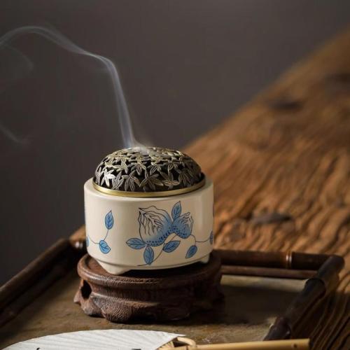 Porcelain Incense Burner, handmade, for home and office & durable, 83x72mm, Sold By PC