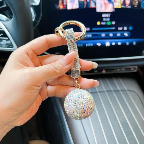 Bag Purse Charms Keyrings Keychains, Tibetan Style, with Clay, multifunctional & for woman & with rhinestone, more colors for choice, 40x130mm, Sold By PC