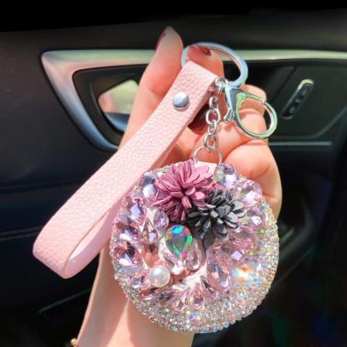 Bag Purse Charms Keyrings Keychains Zinc Alloy multifunctional & for woman & with rhinestone mixed colors Sold By PC