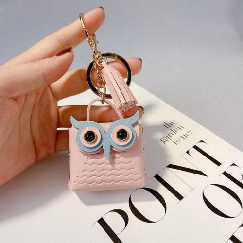 Bag Purse Charms Keyrings Keychains, Tibetan Style, with PU Leather, multifunctional & for woman, more colors for choice, Sold By PC