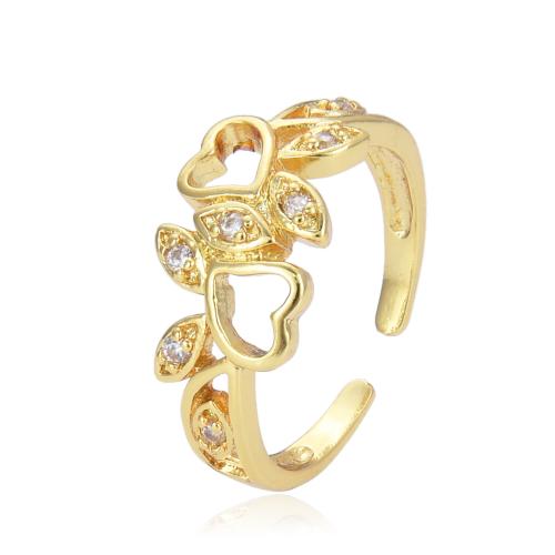 Cúbicos Circonia Micro Pave anillo de latón, metal, Joyería & micro arcilla de zirconia cúbica & para mujer, más colores para la opción, Vendido por UD