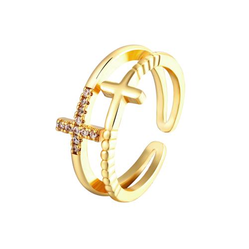 Cúbicos Circonia Micro Pave anillo de latón, metal, Joyería & micro arcilla de zirconia cúbica & para mujer, más colores para la opción, Vendido por UD