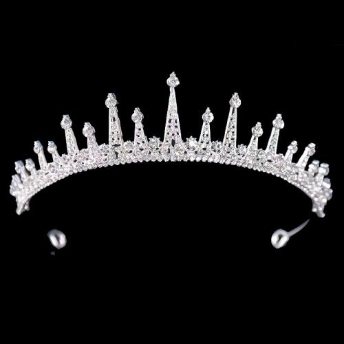 Tiaras, aleación de zinc, Joyería & para mujer & con diamantes de imitación, más colores para la opción, height 40mm, width 120mm, Vendido por UD