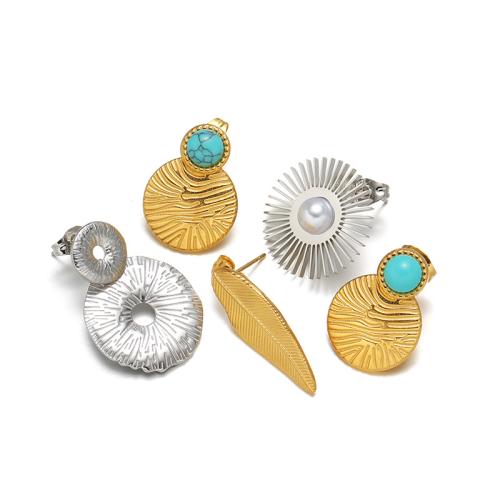 Boucle d'oreille de gaujon en acier inoxydable, Acier inoxydable 316, bijoux de mode & styles différents pour le choix & pour femme, plus de couleurs à choisir, Vendu par paire