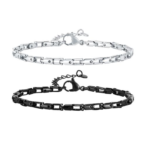 Bijoux bracelet en acier inoxydable, Acier inoxydable 304, avec 5cm chaînes de rallonge, bijoux de mode & pour homme, plus de couleurs à choisir, 3.20mm, Longueur:Environ 18 cm, Vendu par PC