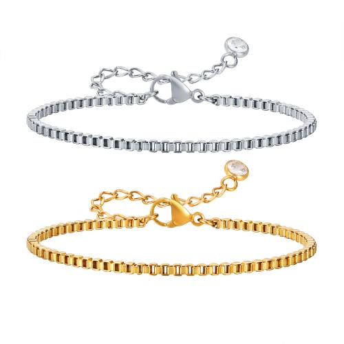 Bijoux bracelet en acier inoxydable, Acier inoxydable 304, avec 5cm chaînes de rallonge, bijoux de mode & pour femme, plus de couleurs à choisir, 2mm, Longueur:Environ 16 cm, Vendu par PC