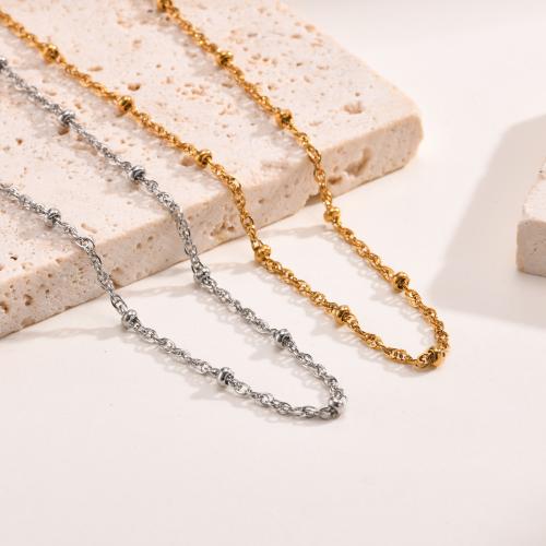 Stainless Steel Jewelry Necklace, 304 Stainless Steel, fashion jewelry & for woman, more colors for choice, 2mm, Length:Approx 40-45 cm, Sold By PC