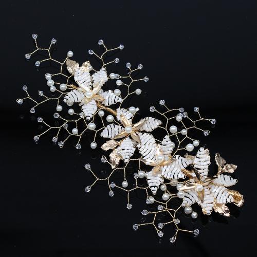 Alligator Hair Clip, Brass, with Crystal & Plastic Pearl, fashion jewelry & for woman, 160x180mm, Sold By PC