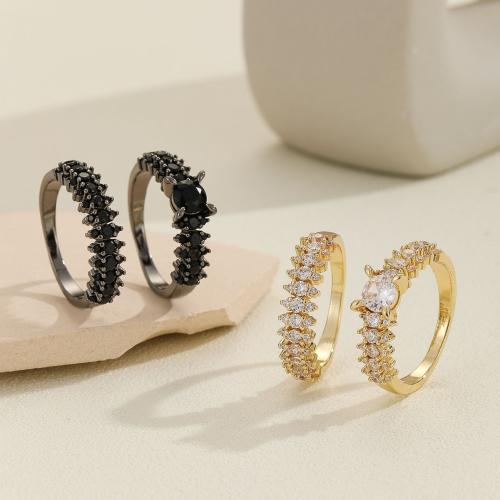 Brass Ring Set, 2 pieces & Unisex & different size for choice & micro pave cubic zirconia, more colors for choice, Sold By Set