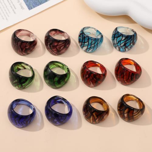 Finger Ring Jewelry, Lampwork, fashion jewelry & Unisex, more colors for choice, 26x25mm, 24PCs/Bag, Sold By Bag