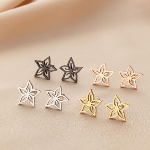 ステンレス鋼イヤリング, 304ステンレススチール, 梅の花, ファッションジュエリー & 女性用, 無色, 12mm, 12ペア/バッグ, 売り手 バッグ