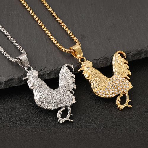 Titanium Steel Pendants, Animal, plated, different styles for choice & for man & with rhinestone, more colors for choice, 40x61mm, Length:60 cm, Sold By PC