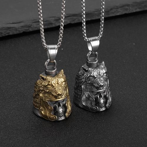 Titanium Steel Pendants, Skull, plated, different styles for choice & for man, more colors for choice, 49x26mm, Length:60 cm, Sold By PC