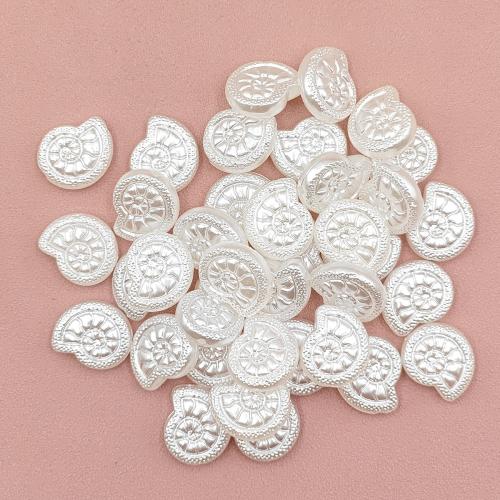 ABS Plastic Beads Snail DIY white Sold By Bag