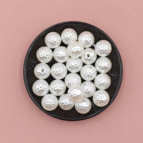 ABS Plastic Beads, Round, DIY, white, 100PCs/Bag, Sold By Bag