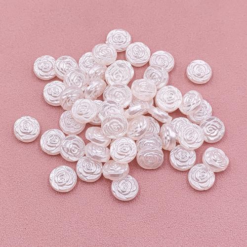 ABS Plastic Beads Rose DIY white Sold By Bag