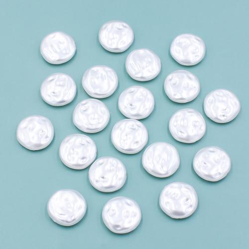 ABS Plastic Beads Slightly Round DIY white 19mm Sold By Bag