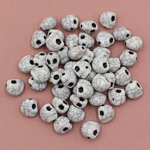 Acrylic Jewelry Beads, Skull, DIY, white, 750/PC, Sold By PC