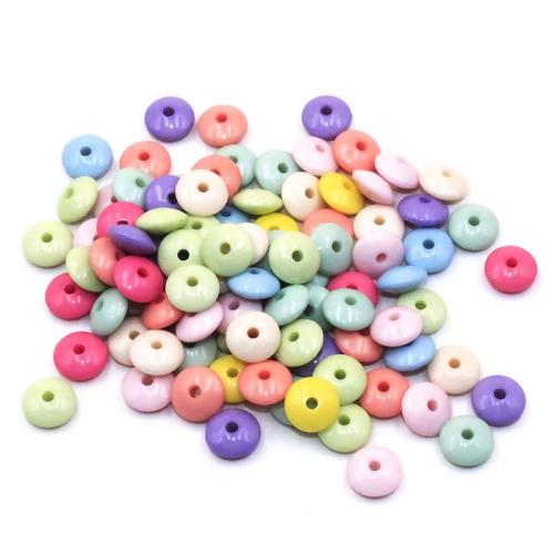 Acrylic Jewelry Beads, Round, DIY, mixed colors, 9x5mm, 2400PCs/Bag, Sold By Bag