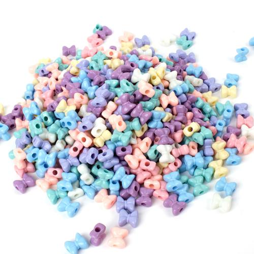 Acrylic Jewelry Beads, Bowknot, DIY, mixed colors, 15.50x14x8mm, 510PCs/Bag, Sold By Bag