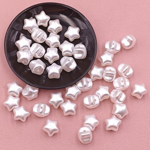 ABS Plastic Beads, Star, DIY, white, 670PCs/Bag, Sold By Bag