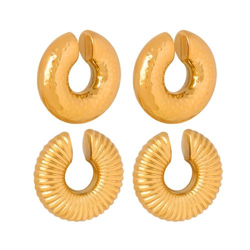 Boucle d'oreille Acier Titane, Placage, bijoux de mode & styles différents pour le choix & pour femme, plus de couleurs à choisir, Vendu par PC