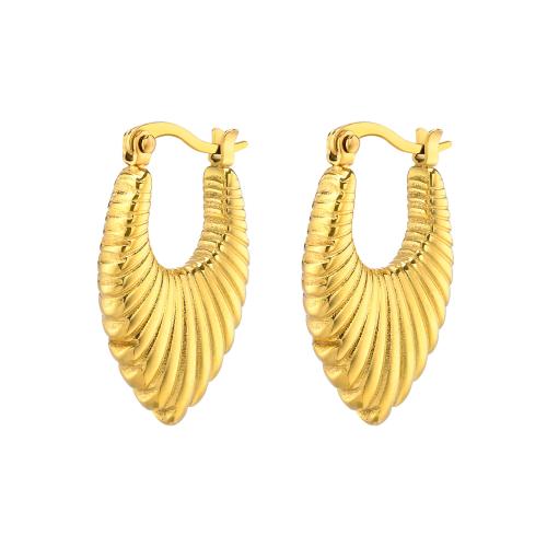 Acier inoxydable Levier Retour Earring, Acier inoxydable 304, Placage de couleur d'or, bijoux de mode & pour femme, Vendu par paire