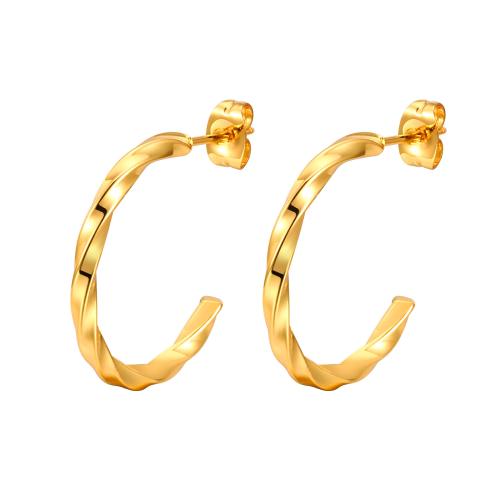 Stainless Steel Stud Earrings 304 Stainless Steel gold color plated fashion jewelry & for woman Sold By Pair