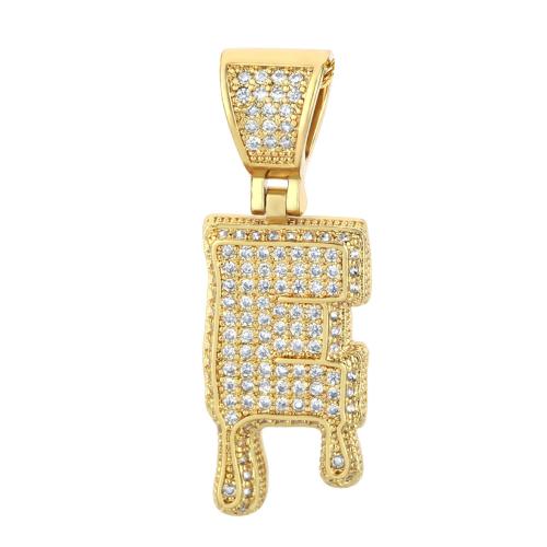 Cubic Zirconia Micro Pave Brass Pendant, plated, DIY & different styles for choice & micro pave cubic zirconia, golden, Sold By PC