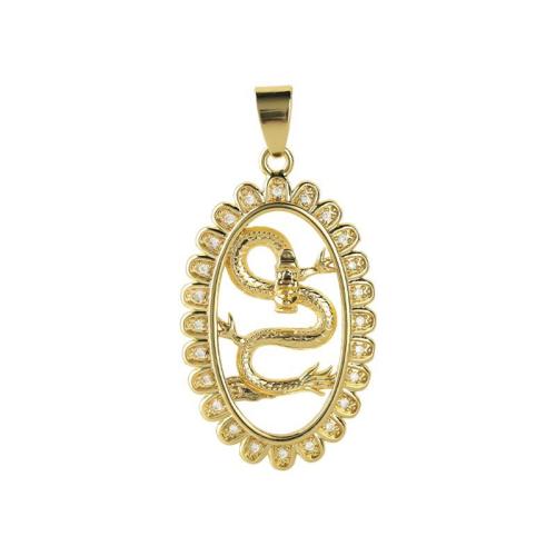 Cubic Zirconia Micro Pave Brass Pendant, plated, DIY & micro pave cubic zirconia, gold, Sold By PC