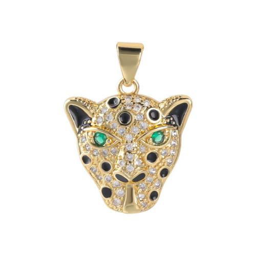 Cubic Zirconia Micro Pave Brass Pendant, plated, DIY & micro pave cubic zirconia & enamel, golden, Sold By PC