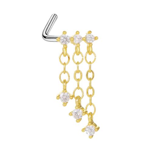 Gioielleria da Piercing naso in acciaio inox, 304 acciaio inox, unisex & stili diversi per la scelta & Micro spianare cubic zirconia, nessuno, Venduto da PC