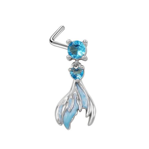 Gioielleria da Piercing naso in acciaio inox, 304 acciaio inox, unisex & stili diversi per la scelta & Micro spianare cubic zirconia & smalto, nessuno, Venduto da PC