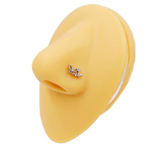 Gioielleria da Piercing naso in acciaio inox, 304 acciaio inox, unisex & stili diversi per la scelta & Micro spianare cubic zirconia, nessuno, Venduto da PC