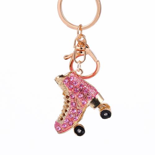 Tibetan Style Key Clasp, portable & enamel & with rhinestone, more colors for choice, Sold By PC