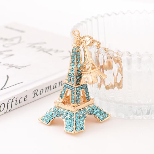 Tibetan Style Key Clasp, portable & with rhinestone, more colors for choice, Sold By PC