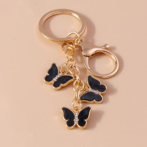 Tibetan Style Key Clasp, portable & enamel & with rhinestone, more colors for choice, Sold By PC