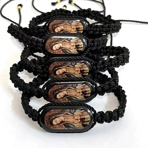 Wood Bracelets with Polyamide Unisex & enamel Length 18-26 cm Sold By PC