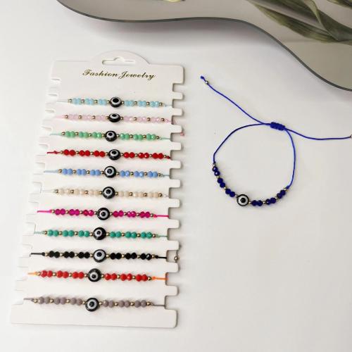 Evil Eye Jewelry Bracelet, Resin, with Polyamide & Glass, for woman, mixed colors, Sold By Set