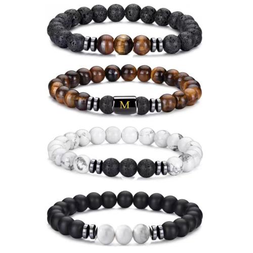 Pulseras de piedras preciosas, con Piedra natural, diferentes materiales para la opción & unisexo & diferentes estilos para la opción, más colores para la opción, longitud:19 cm, Vendido por UD