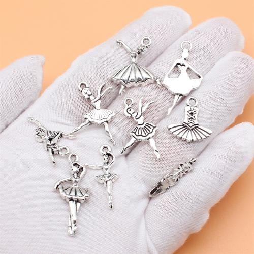 Pendentifs en alliage de zinc, Plaqué de couleur d'argent, DIY, 9PC/sac, Vendu par sac