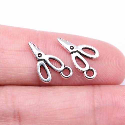 Tibetan Style Scissors Pendants, antique silver color plated, DIY, 16x8mm, Sold By PC