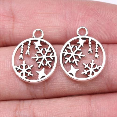 Tibetan Style Pendants, Round, antique silver color plated, DIY, 19x16mm, Sold By PC