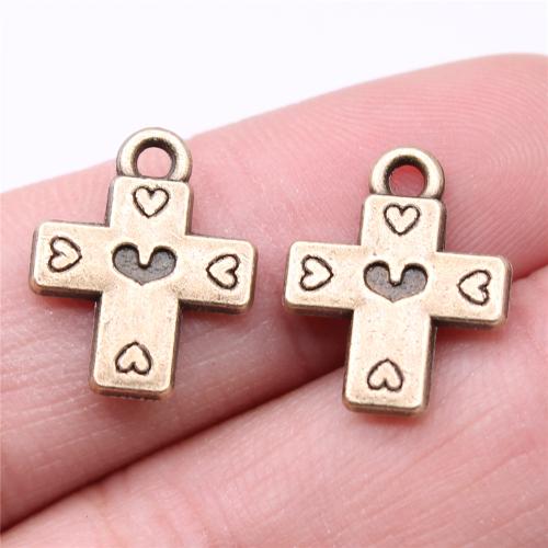 Tibetan Style Cross Pendants, antique silver color plated, DIY, 17x14mm, Sold By PC